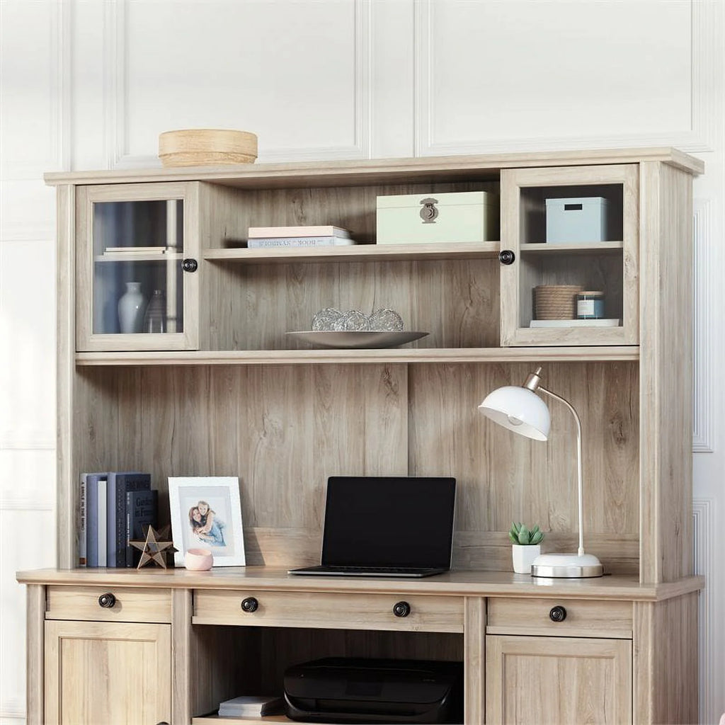 3-Piece Credenza Desk Hutch and Lateral File Cabinet L77331