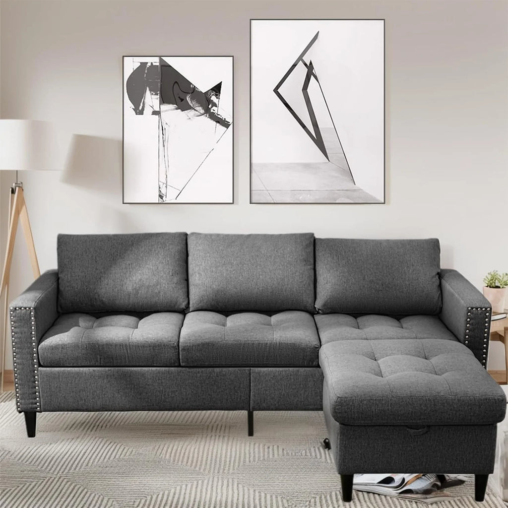 Reversible Modular Sectional Sofa Couch Set J8411