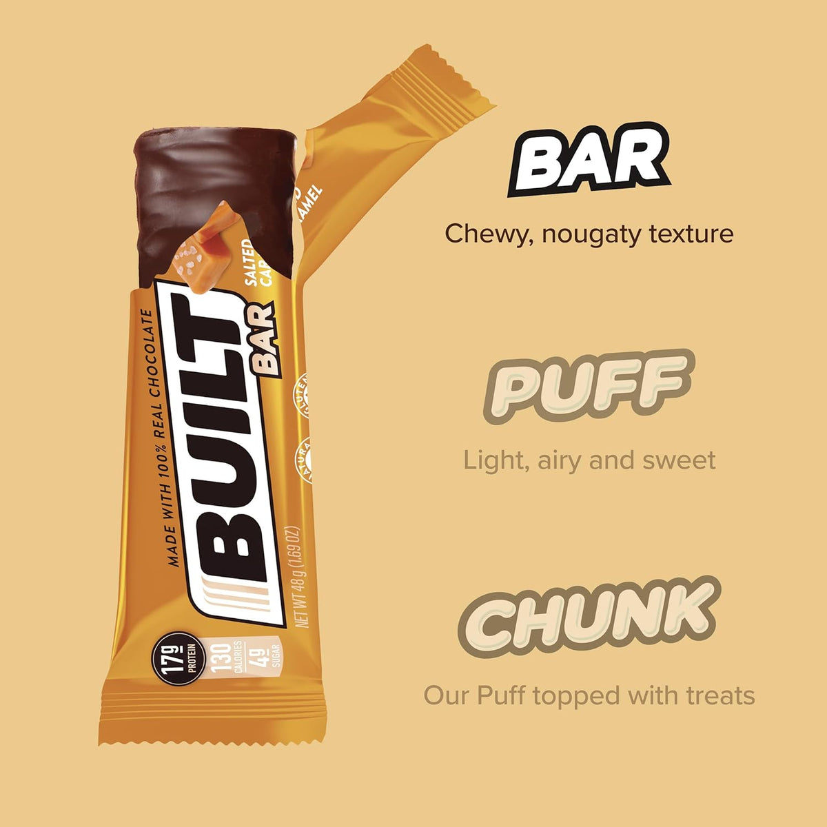 Salted Caramel Protein Bar, Gluten Free, 12 Count T89321
