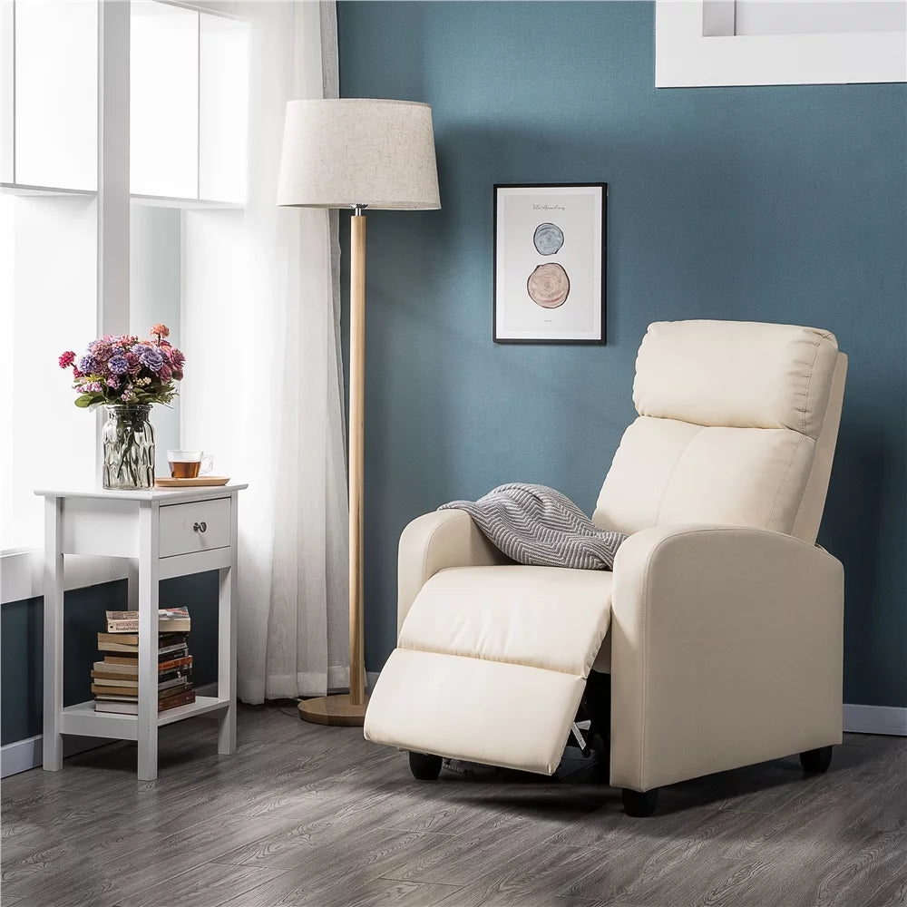 2pcs Beige Recliner Chair with Pocket Spring B6549