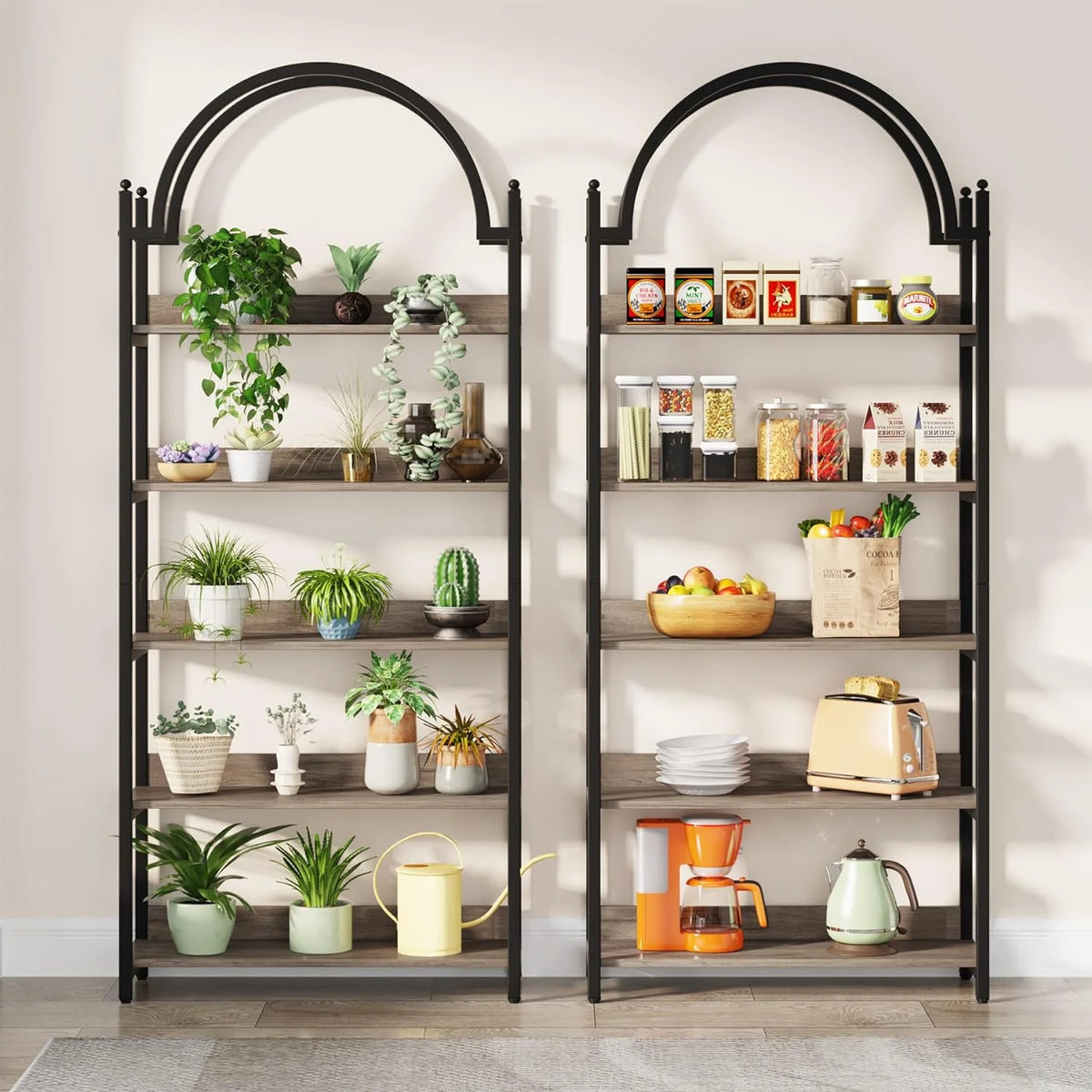 72.4 inch Tall 5 Tier Arched Bookshelf A2458