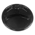 Hi-Impact Plastic Dinnerware Plate 3 Compartments Black I194