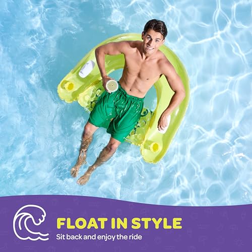 Inflatable Pool Float Chair with Cup Holders & Handles R3820