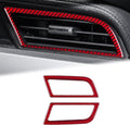 Carbon Fiber Side Air Conditioner Outlet Trim Cover for Ford Mustang 2015-2021 (2PCS Red) L527