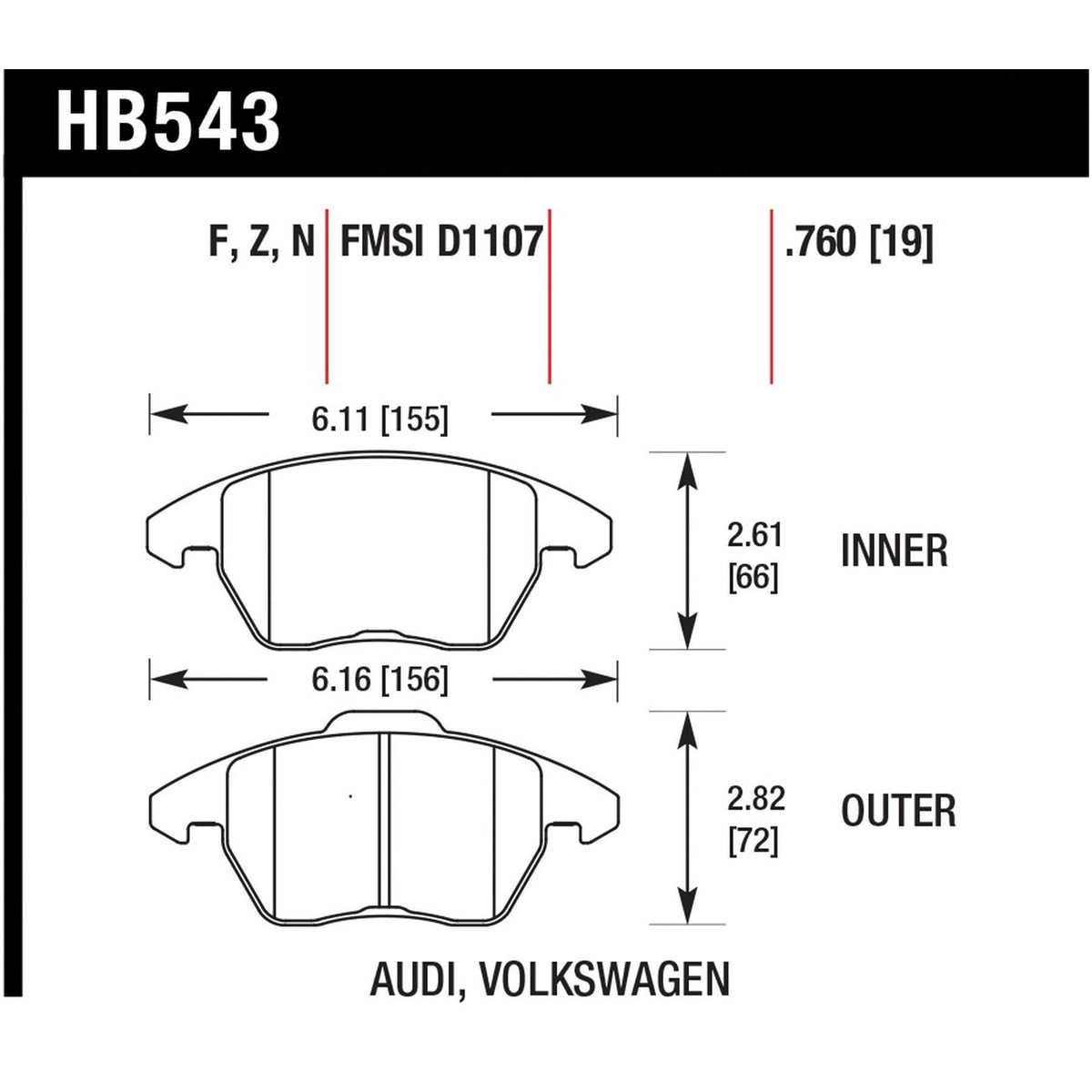 HP Plus Brake Pads Z752