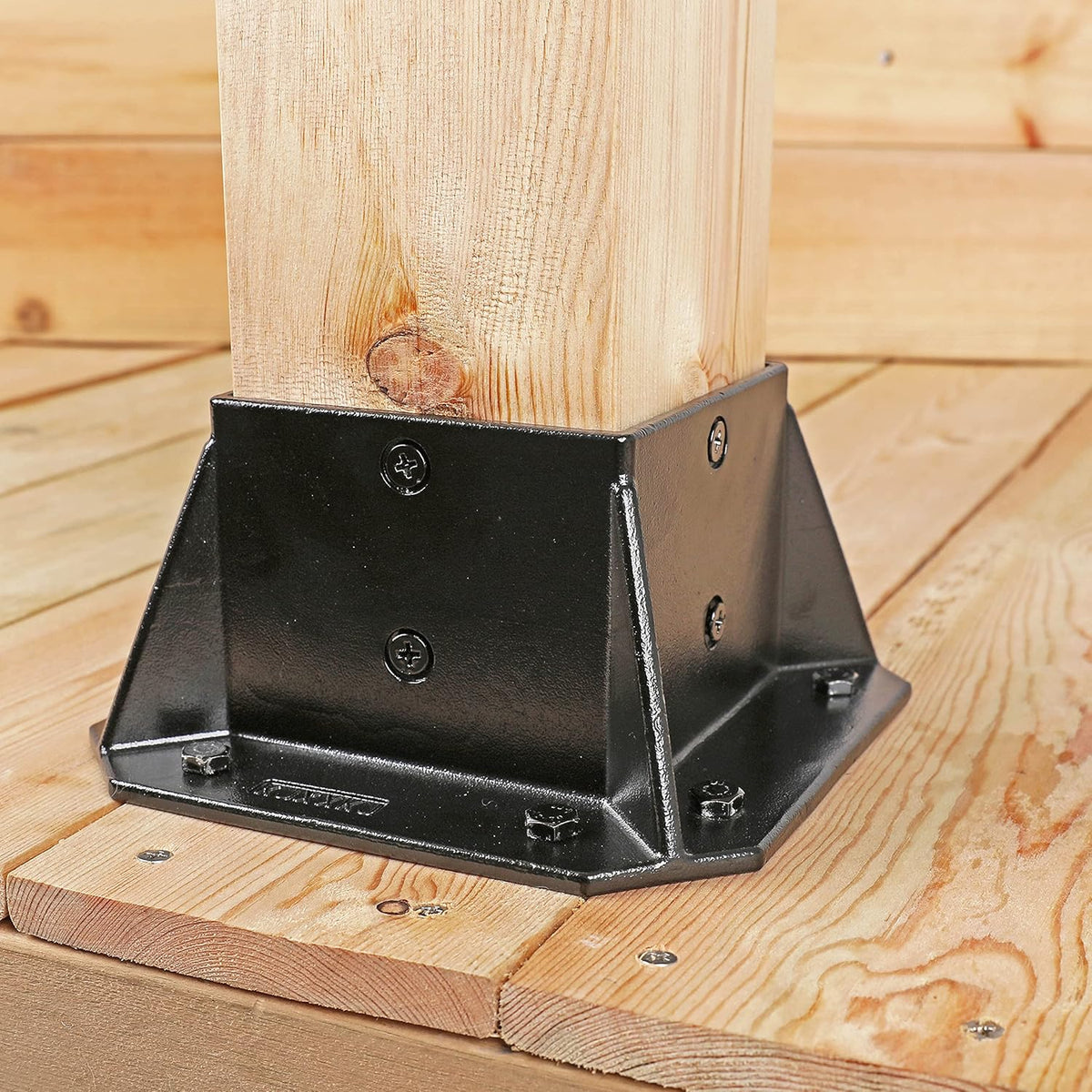 Black Finish 2 Pack Stainless Steel Square Flange Anchor Base with Screws I1868