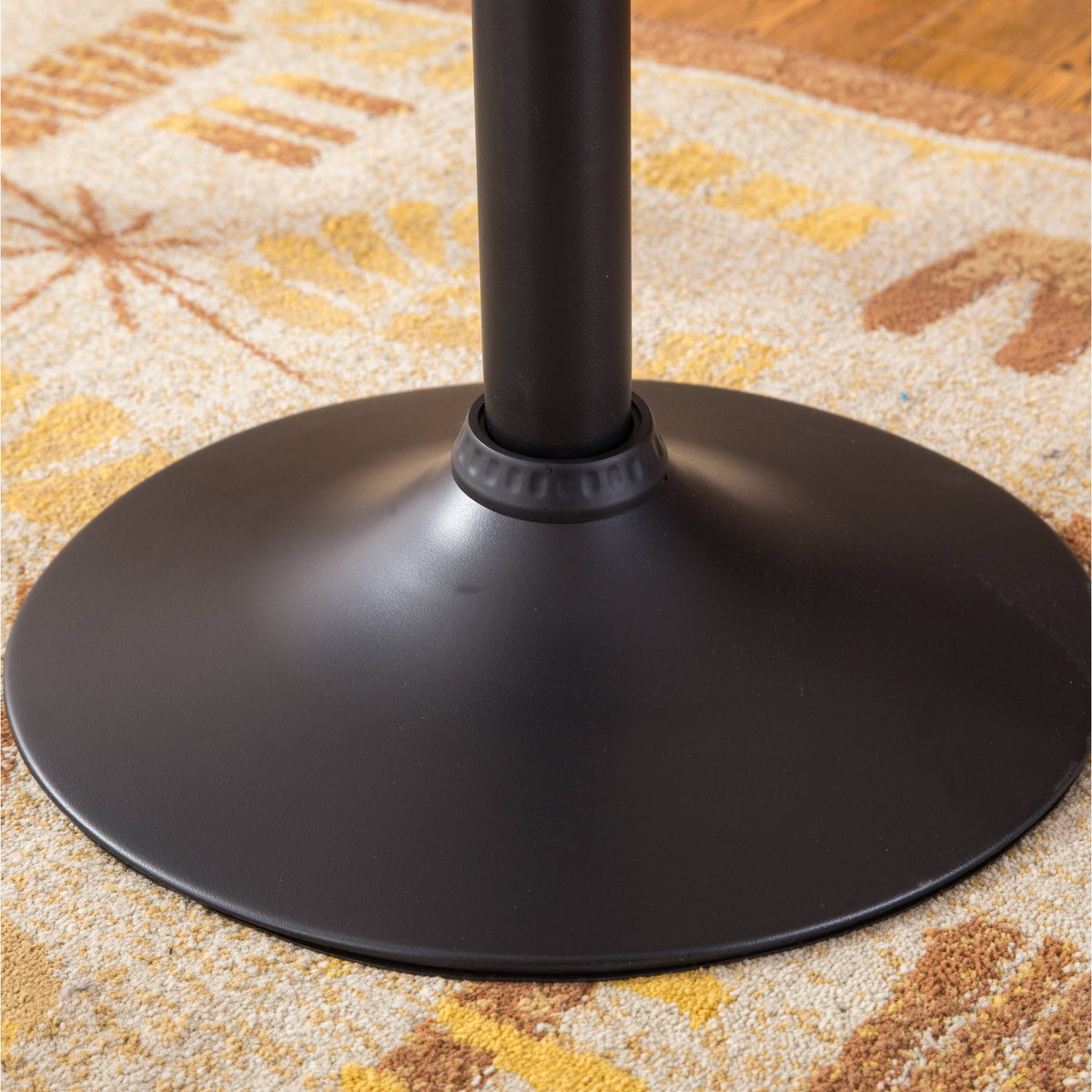 Black Round Adjustable Height Metal Bar Table G254