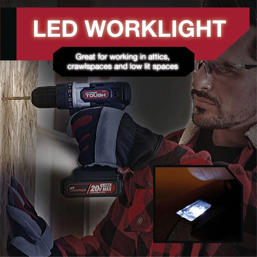 20V Max Lithium-Ion 3/8 inch Cordless Drill 70-Piece Home Tool Set W758