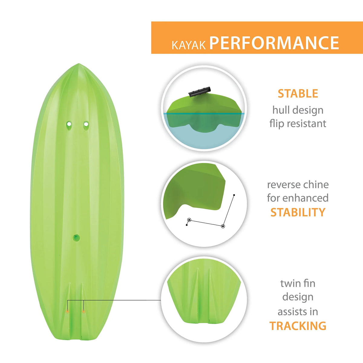Green Youth Kayak with Paddle U101941