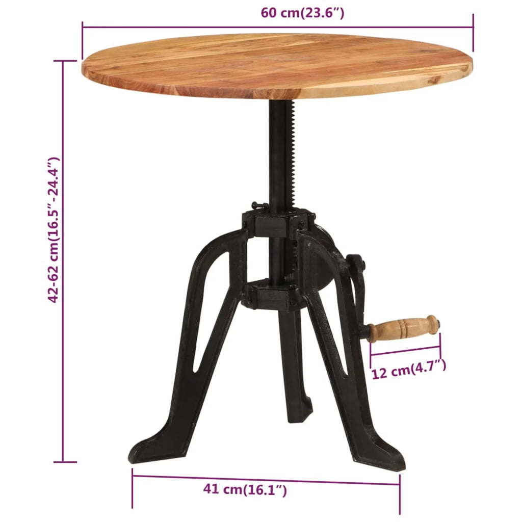 Solid Wood Acacia and Cast Iron Side Table X4010