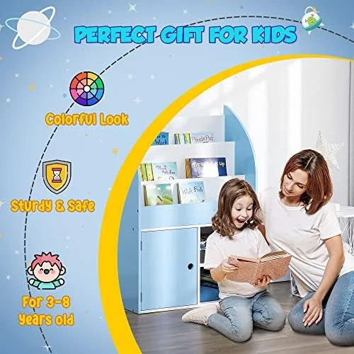 Blue Bookshelf with Cabinet P5877