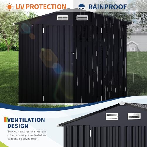All-Weather Resin Shed with Window, Lockable Door and Vents Z1840
