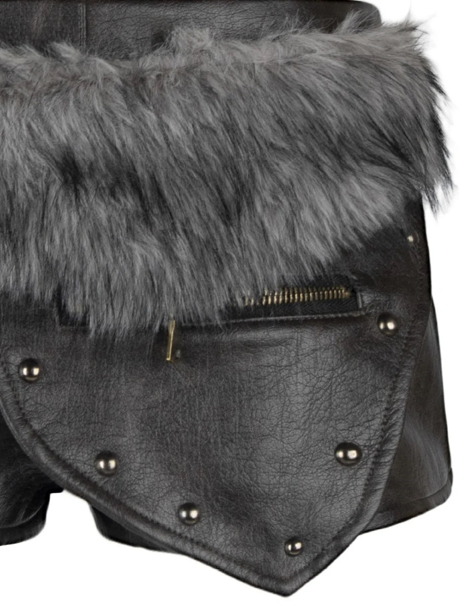 PU Leather Low-Rise Shorts P52006