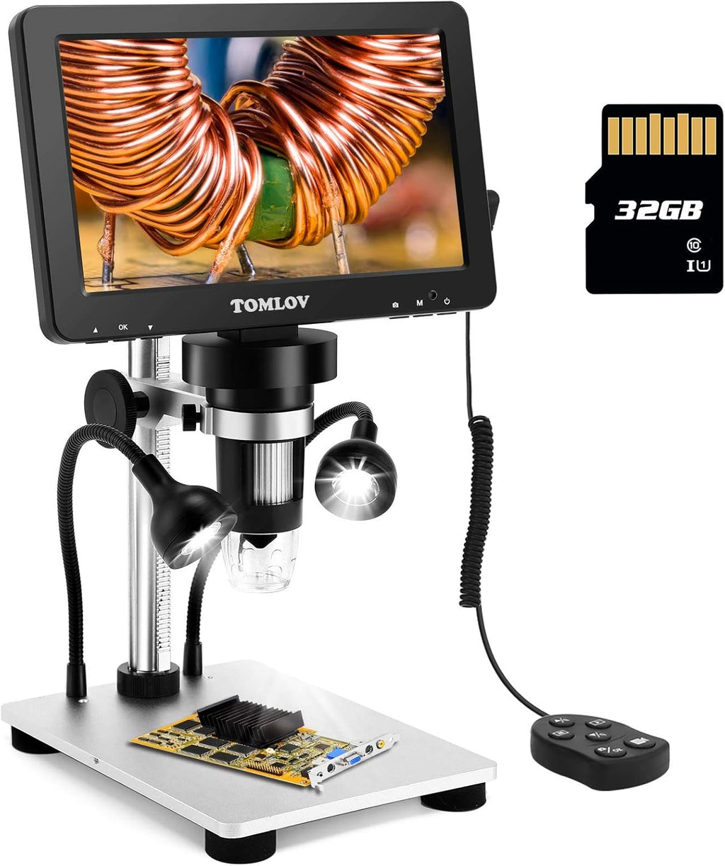 7" LCD Digital Microscope 1200X 1080P 12MP with Metal Stand L76079