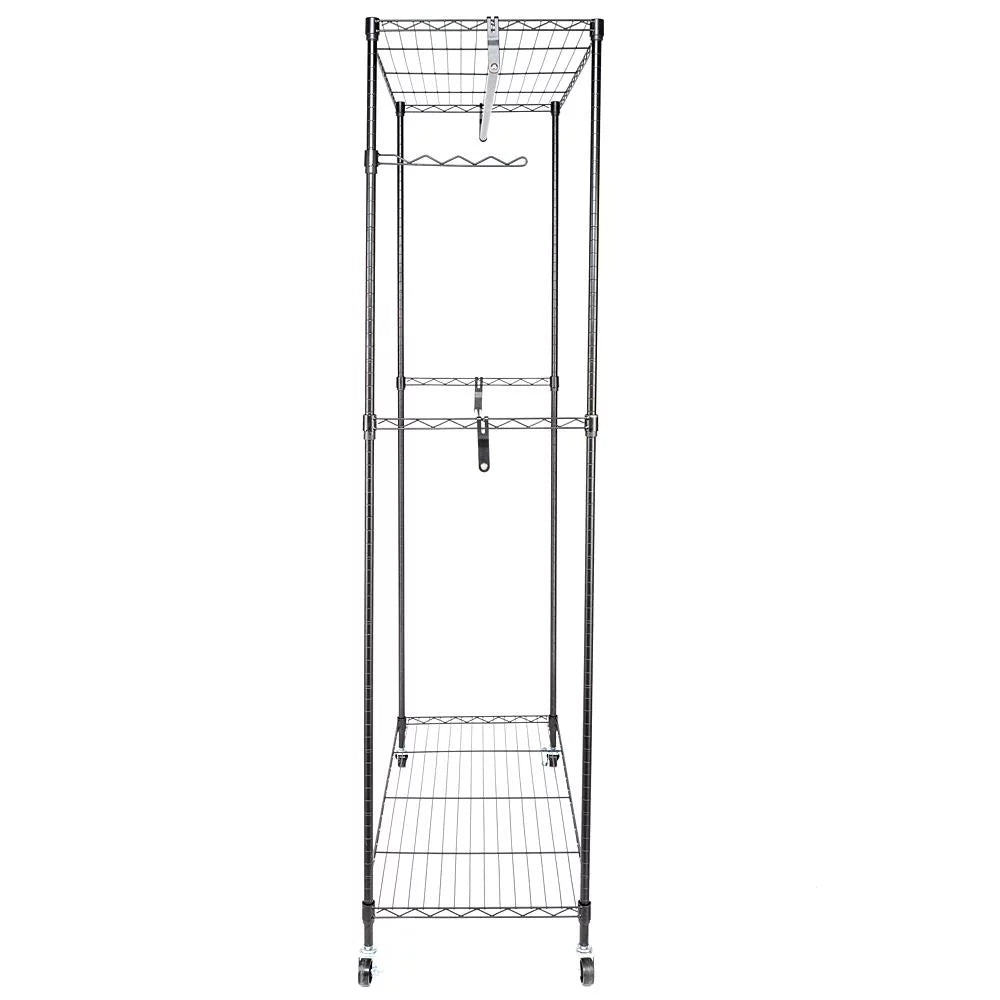 Heavy Duty Rolling Garment Rack Black J661