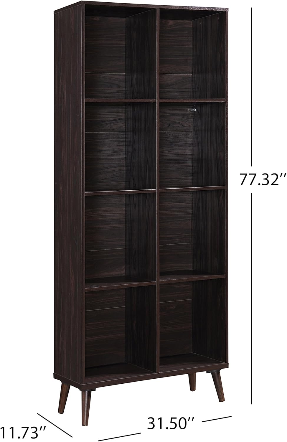 Walnut Finish Faux Wood Bookcase L441151