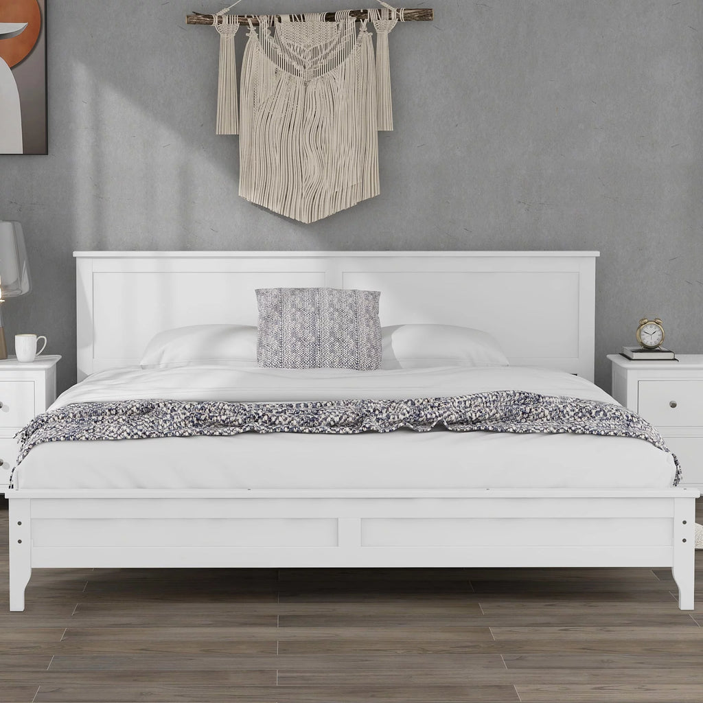 Solid Wood King Platform Bed C7738