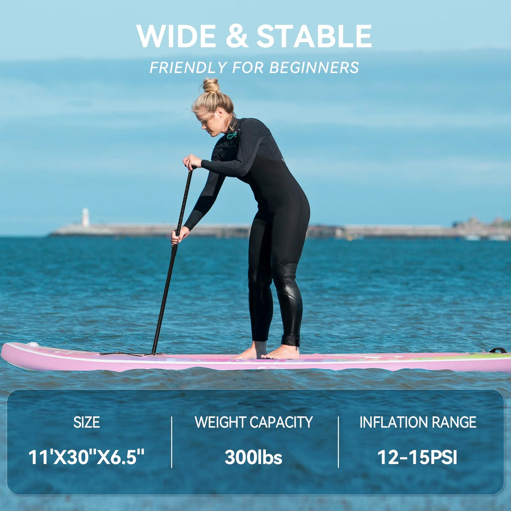 Pink Gradient Inflatable Paddle Board and Kayak Seat Set T863218