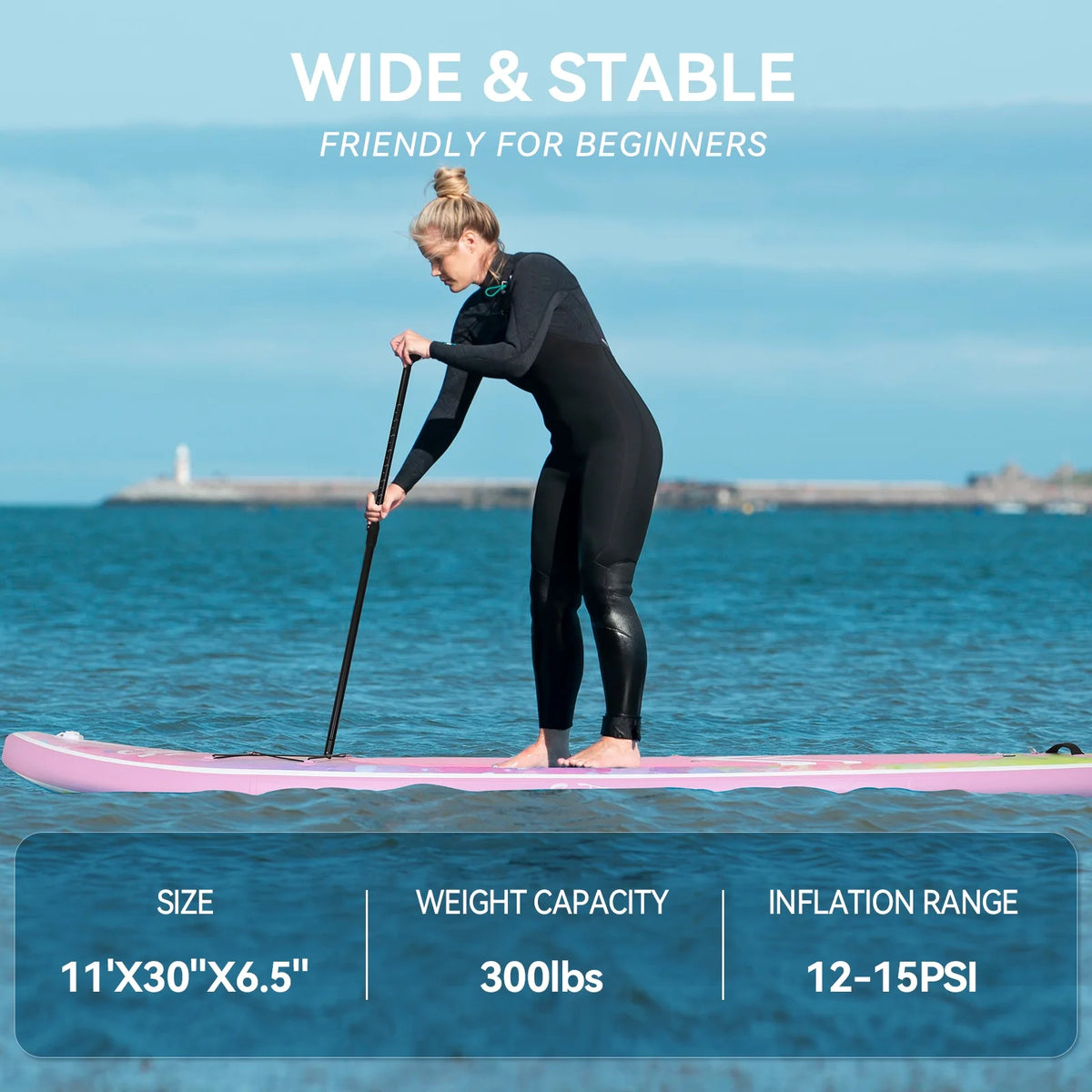 Pink Gradient Inflatable Paddle Board and Kayak Seat Set T863218