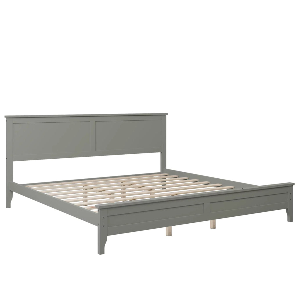 Solid Wood King Platform Bed C7738