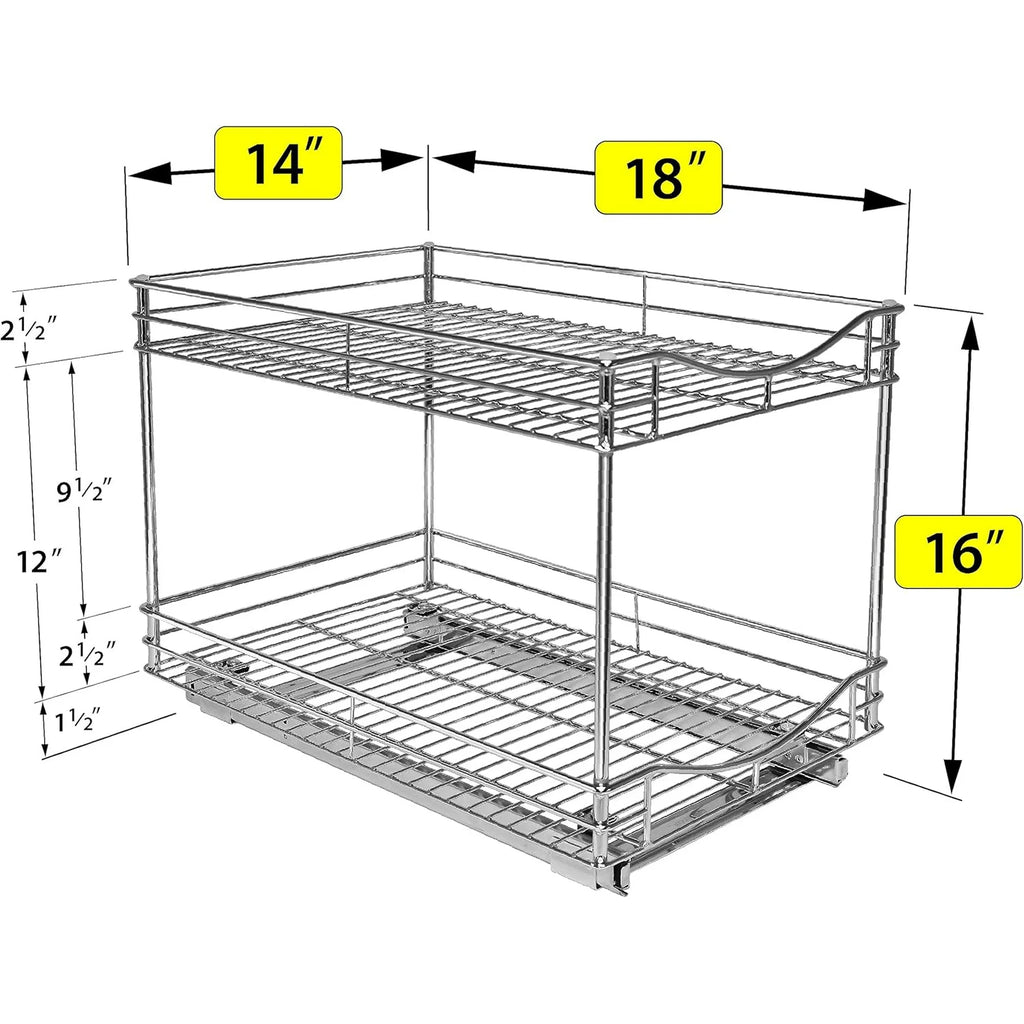 2 Tier Slide Out Drawer for Kitchen Cabinets S6904