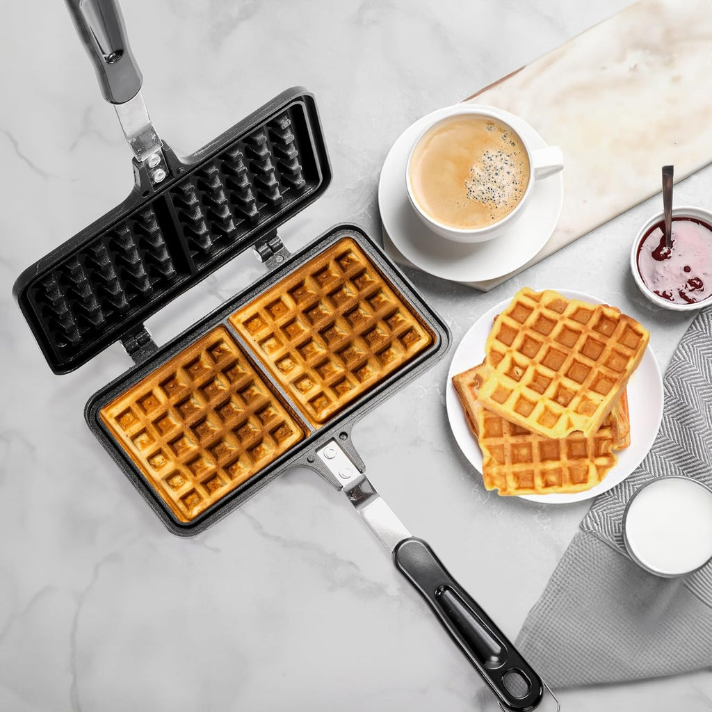 Non-stick Aluminum Waffle Maker with Long Handle P38411