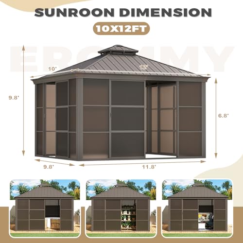 12' x 15' Aluminum Frame Polycarbonate Roof Sunroom F919741
