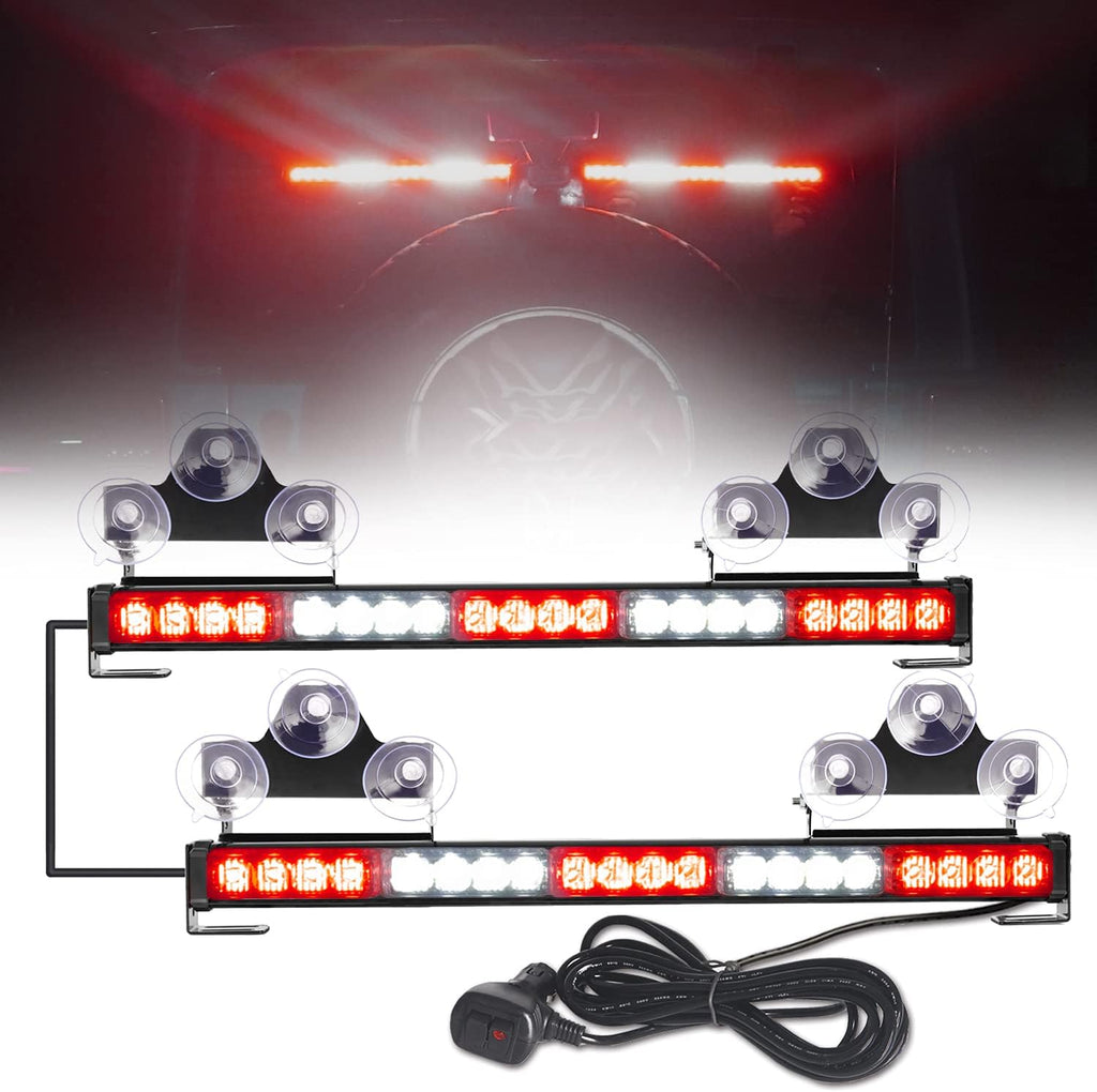 2 in 1 Emergency Flashing LED Traffic Advisor Strobe Light Bar Amber/White A279