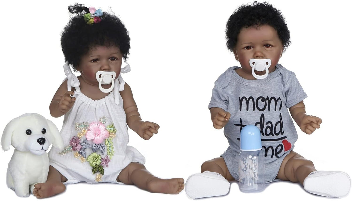 22 inch Silicone Full Body Weighted Reborn Baby Dolls 2PCS F991130