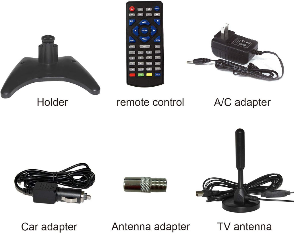 10.6 inch Portable TV with Rechargeable Battery, Built-in ATSC Digital Tuner U38972