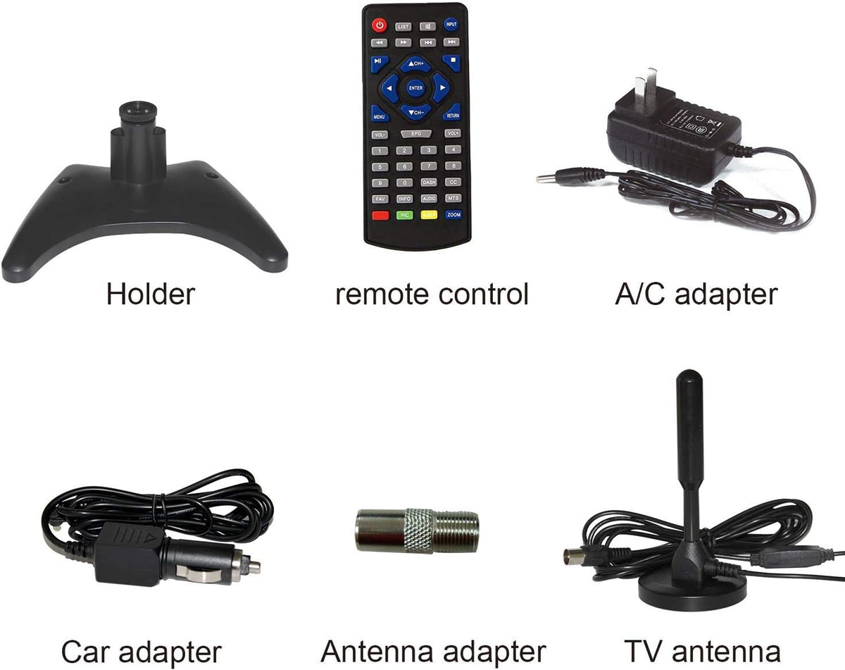 10.6 inch Portable TV with Rechargeable Battery, Built-in ATSC Digital Tuner U38972