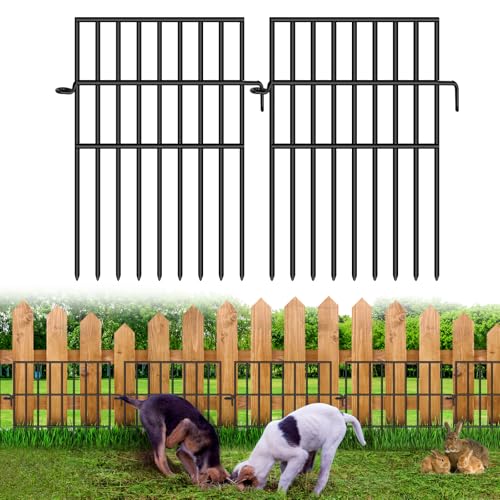 25 Panels No Dig Rustproof Metal Garden Fence, 17in x 27ft G7469