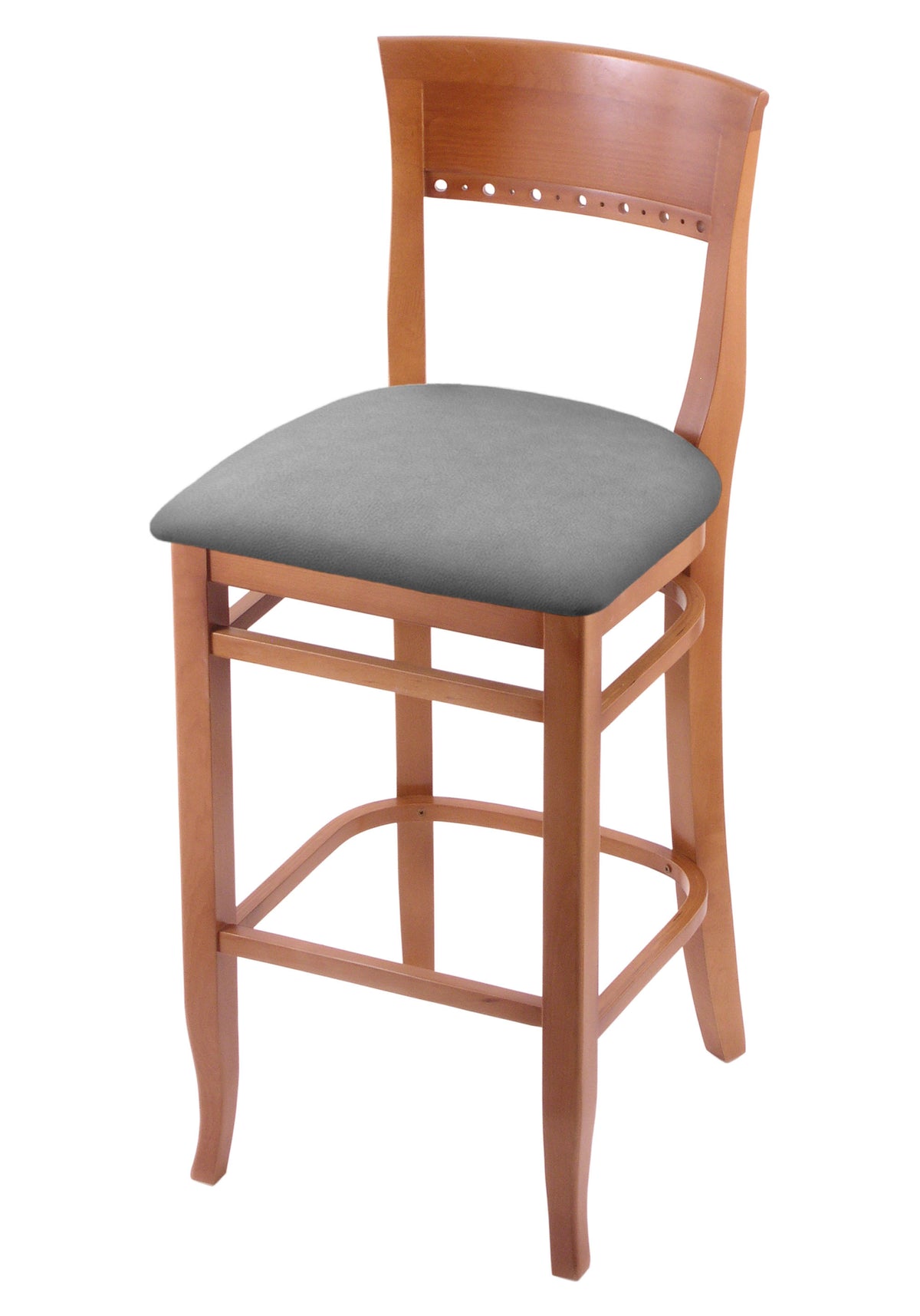 25x22 Bar Stool with Medium Finish and Canter Folkstone Grey S M988