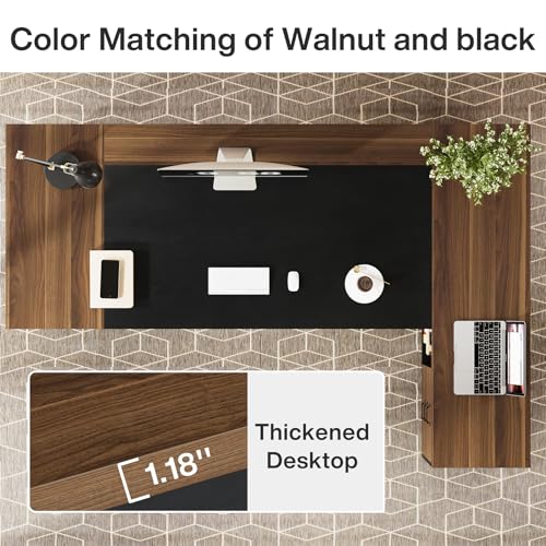 78" L-Shaped Desk with Drawers and File Cabinet A5068