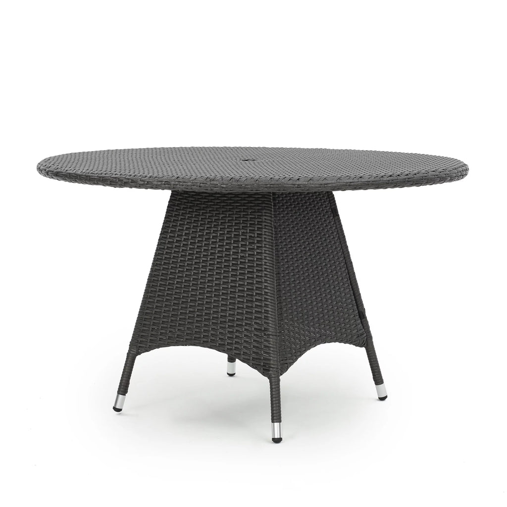 Grey Wicker Round Dining Table P8494