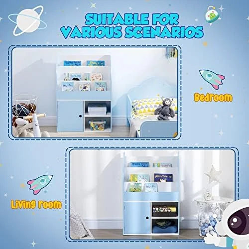 Blue Bookshelf with Cabinet P5877