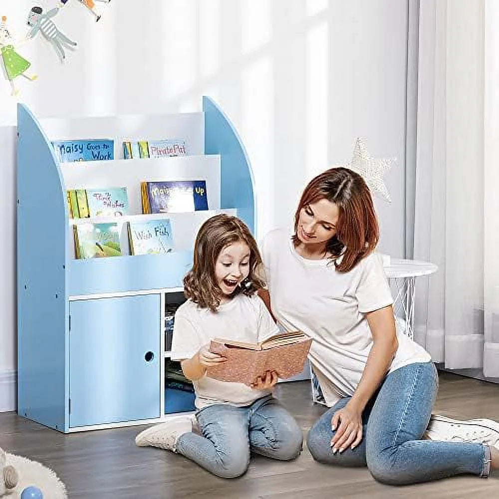 Blue Bookshelf with Cabinet P5877
