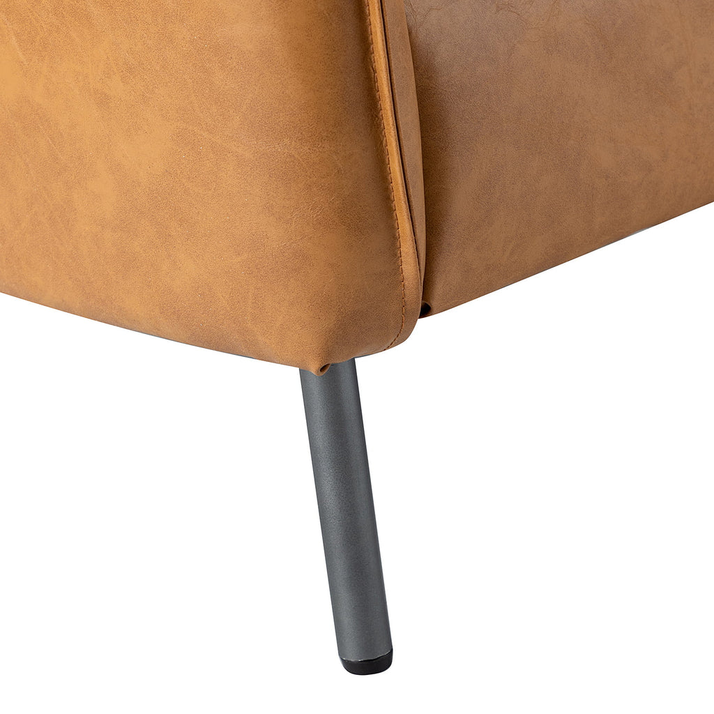 Vegan Leather Upholstered Accent Chair with Metal Legs V93837