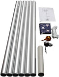 25 FT Heavy Duty Residential Flag Pole Complete Set with Sewn Stars and Stripes 4x6 FT Nylon Flag O2573