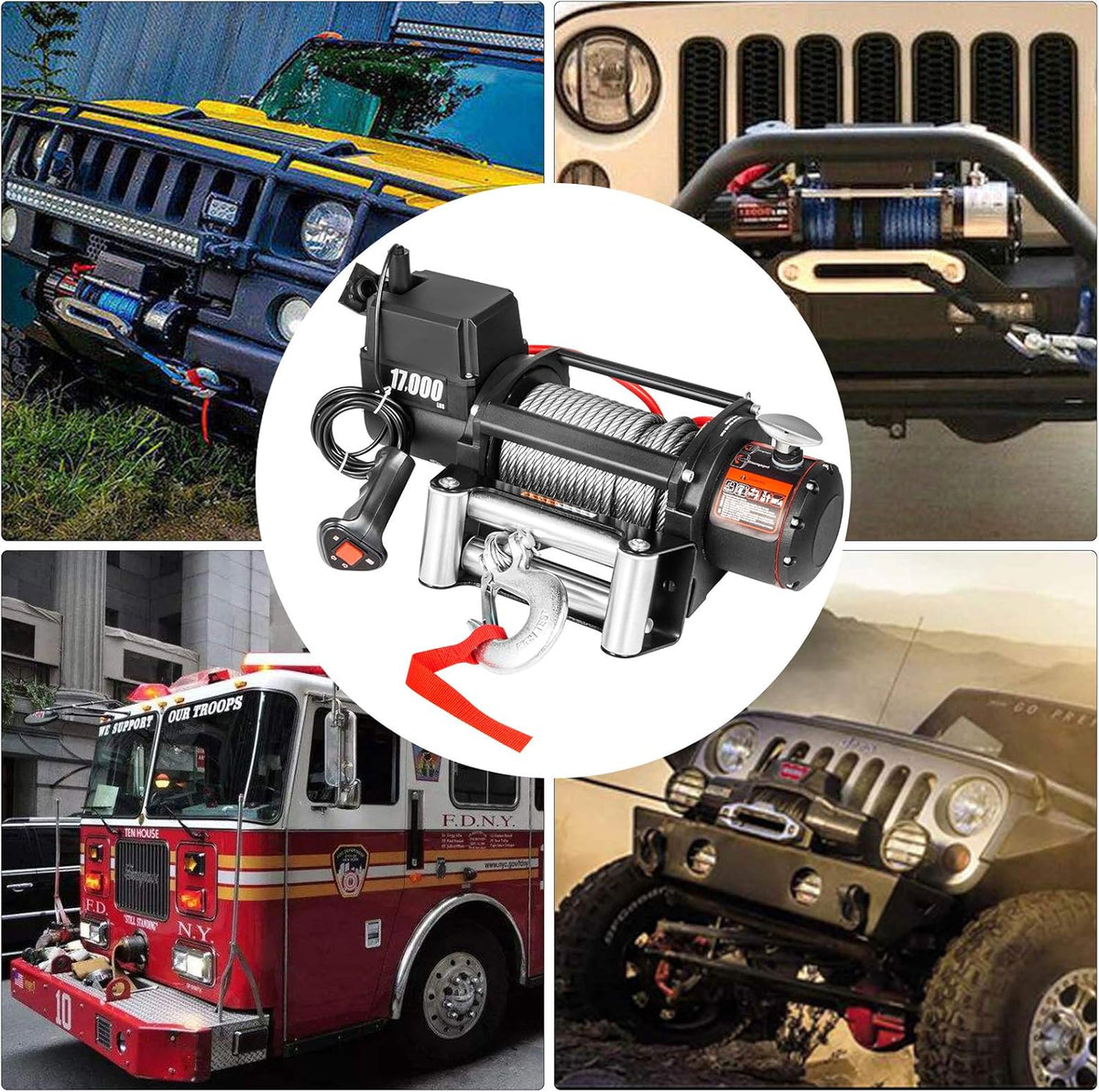 Steel Cable 12V Electric Winch with Wireless Remote Control Z825