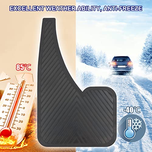 Black Rubber Mud Flaps (4 Pack) with Fastener Rivet Clips B747566