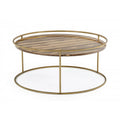 Round Faux Marble Top Coffee Table with Steel Frame V947
