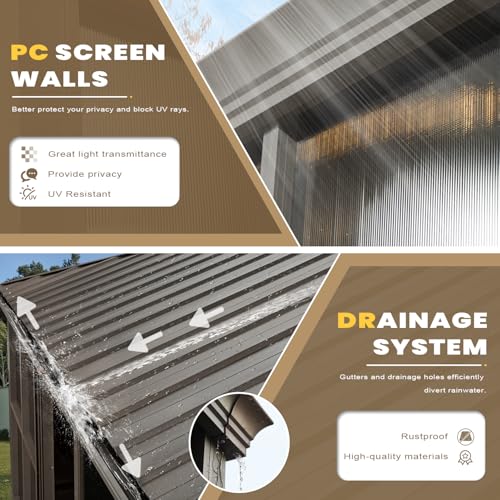 12' x 15' Aluminum Frame Polycarbonate Roof Sunroom F919741