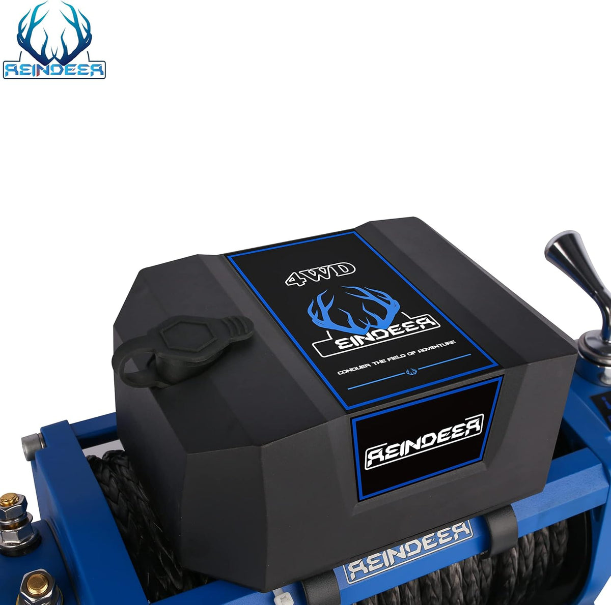 12V 13000 lb Electric Winch Synthetic Rope with Hawse Fairlead Waterproof IP67 D866562