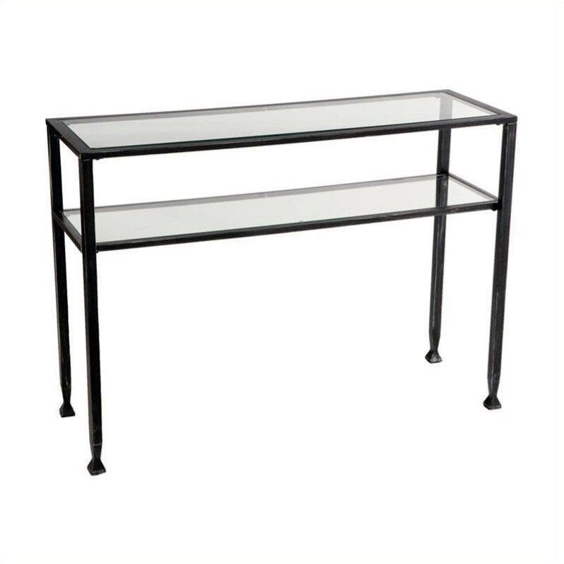 Black Sofa Table with Glass Top X8267