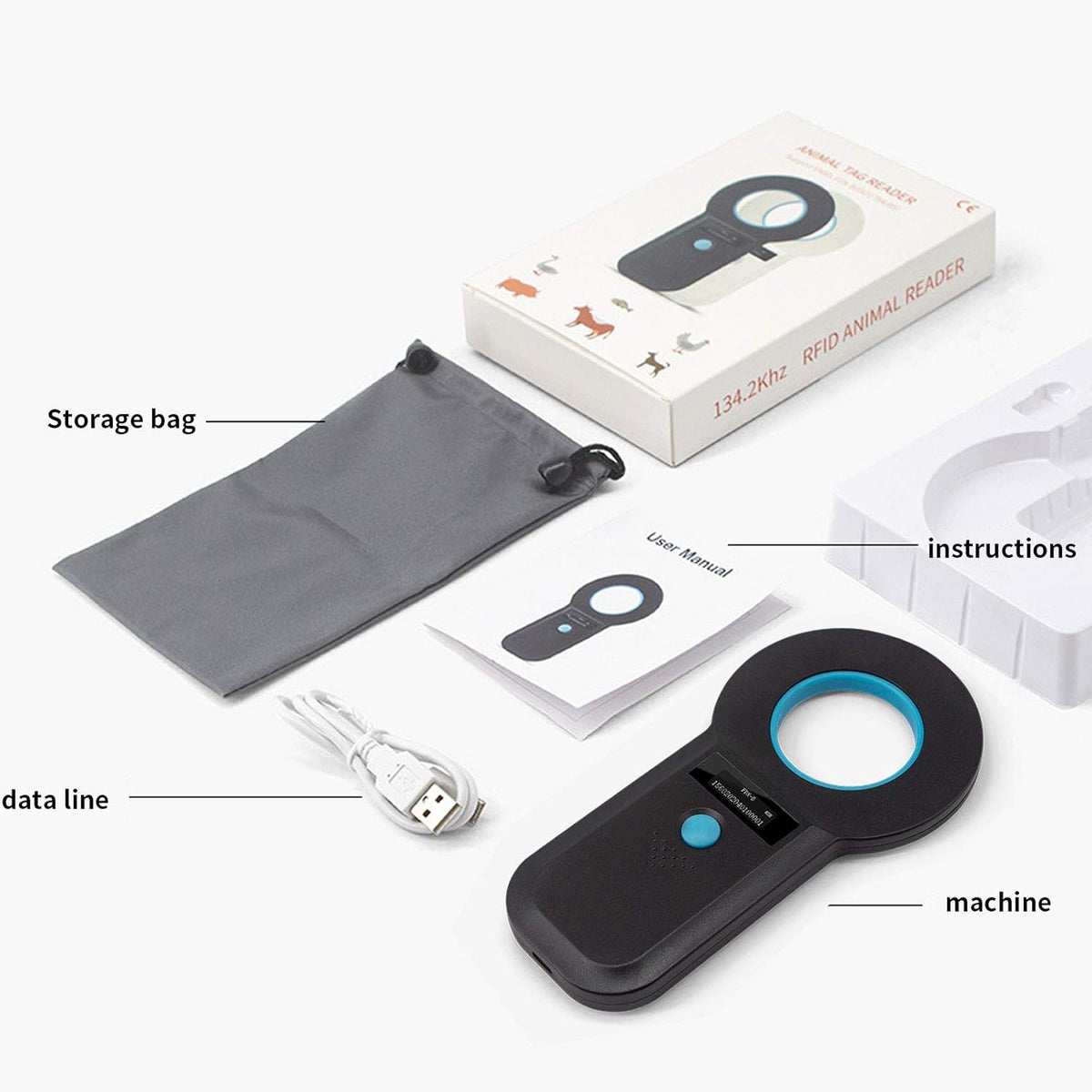 Bluetooth RFID Animal Microchip Scanner U75618