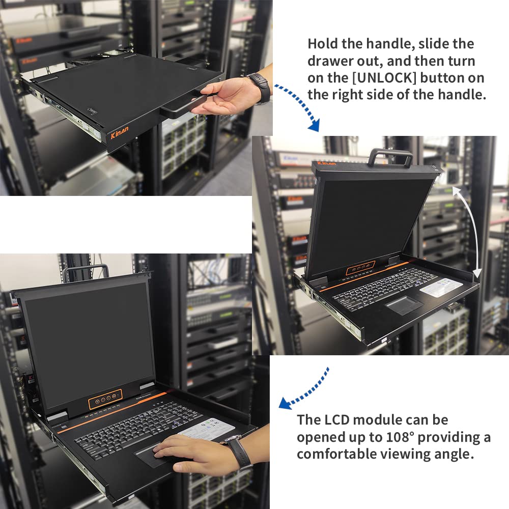 8 Port Rackmount KVM Console with 19 LCD Monitor, VGA, 1U, 1280×1024 M530428