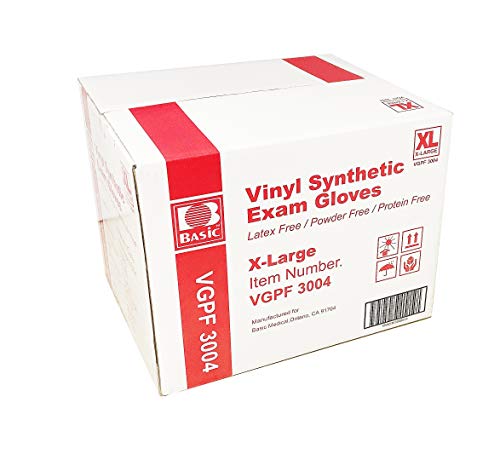 Clear Vinyl Exam Gloves, Extra-Large, Pack of 1000 F84984