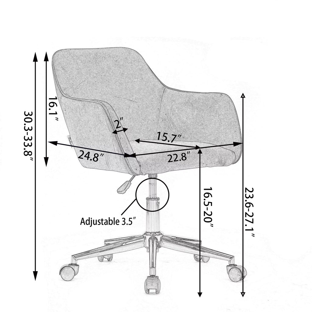 Aqua Light Blue Velvet Adjustable Height Office Chair O41275