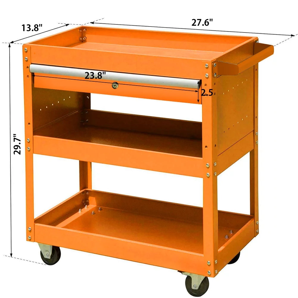 Black 4-Wheel Rolling Tool Cart M820692